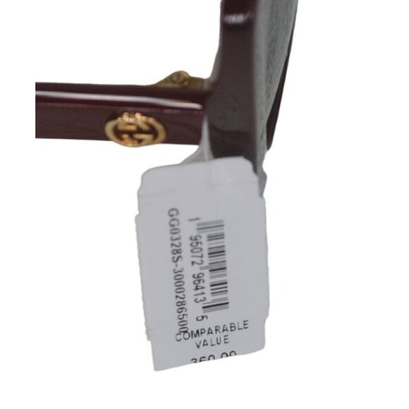 Gucci Oversized Square Sunglasses Burgundy Frame & Case Unisex- LT3189 - Picture 11 of 11